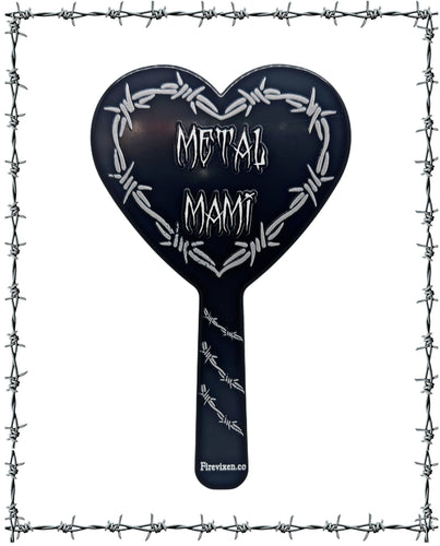 Metal Mami hand mirror