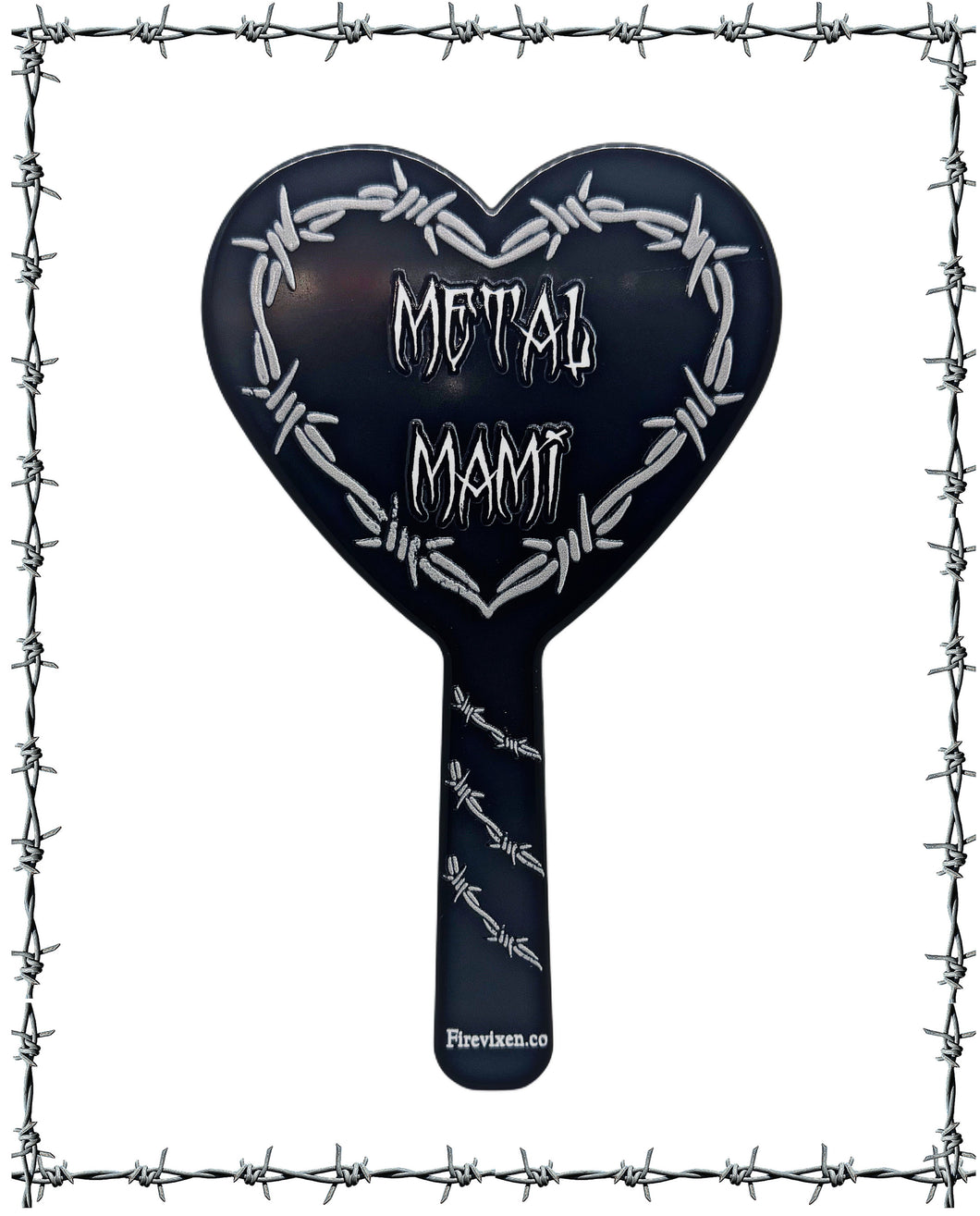 Metal Mami hand mirror